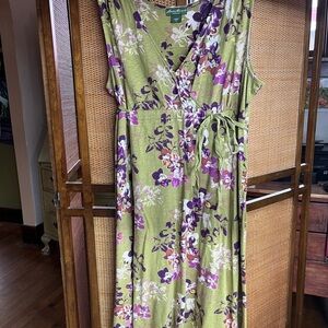 Floral Green and Purple Eddie Bauer Dress